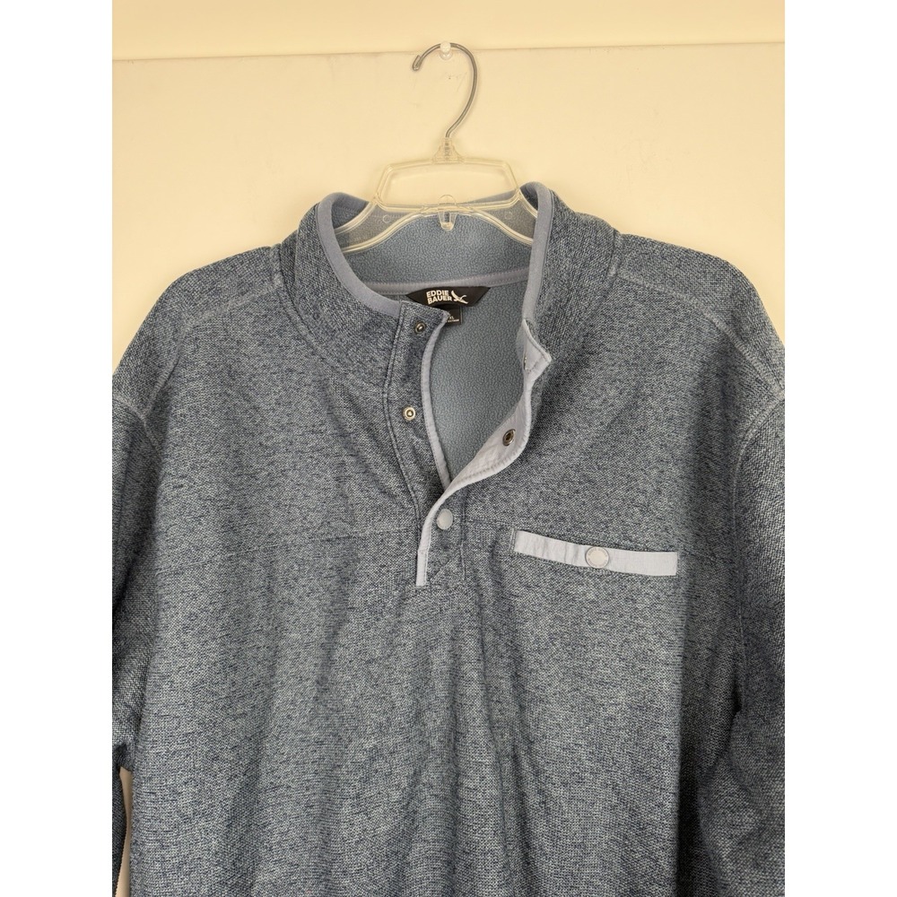Eddie Bauer Men's Sweater Fleece Pullover Size extra Large Long Sleeve Blue - Picture 8 of 8